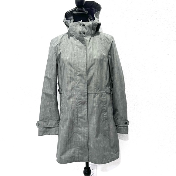 Kirkland Signature Gray Trench Coat with High Collar and Tailored Silhouette M - Picture 3 of 12
